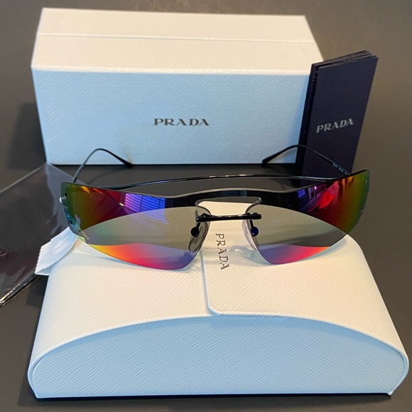 PRADA 138mm Rectangle Sunglasses Authentic! main image 8
